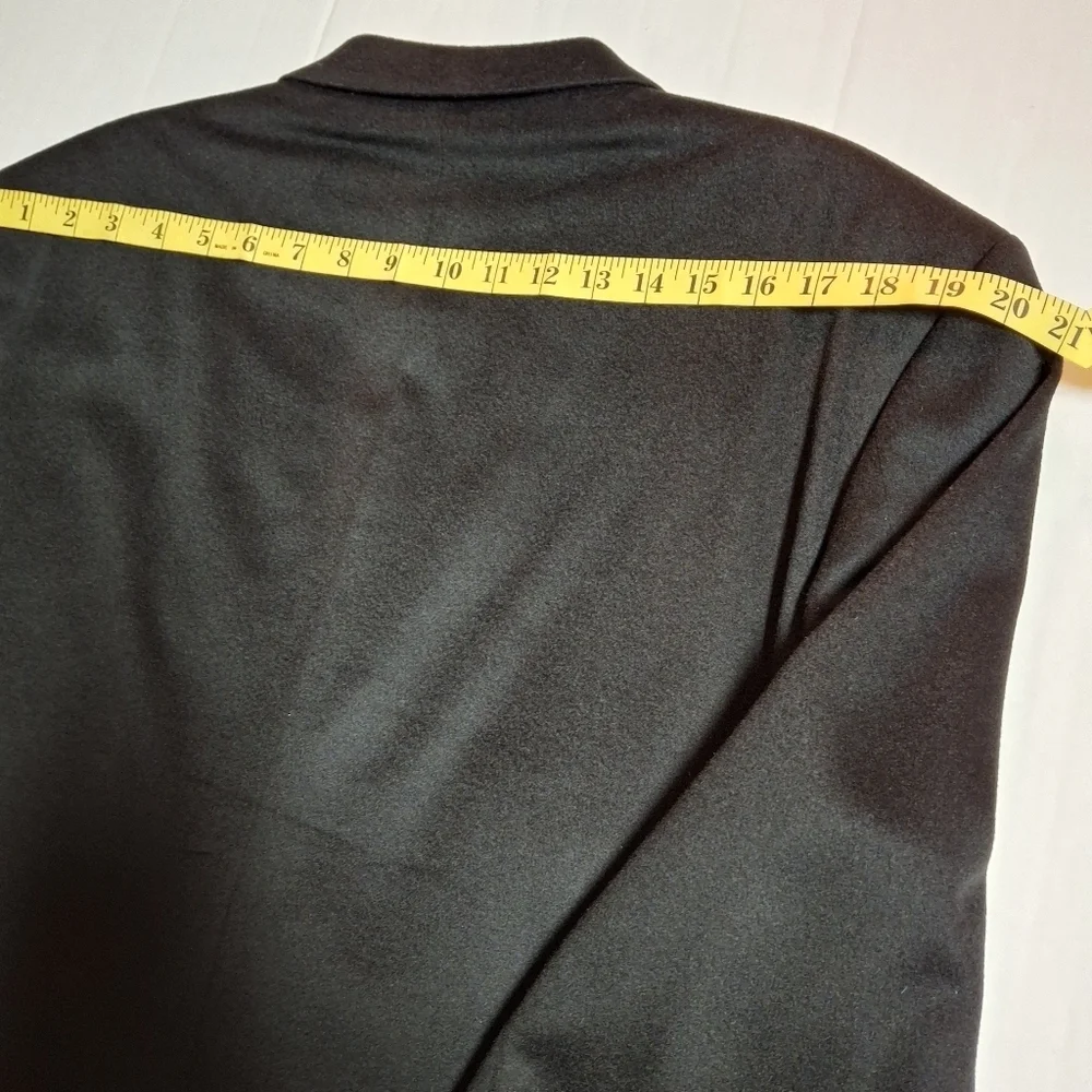 Hathaway Platinum Cashmere Black Suit Blazer Sportcoat Italy   Men Size 44L